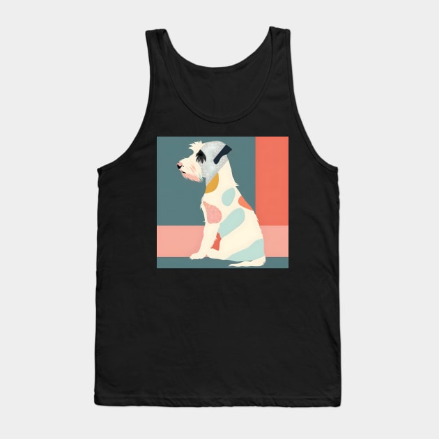 70s Sealyham Terrier Vibes: Pastel Pup Parade Tank Top by NatashaCuteShop